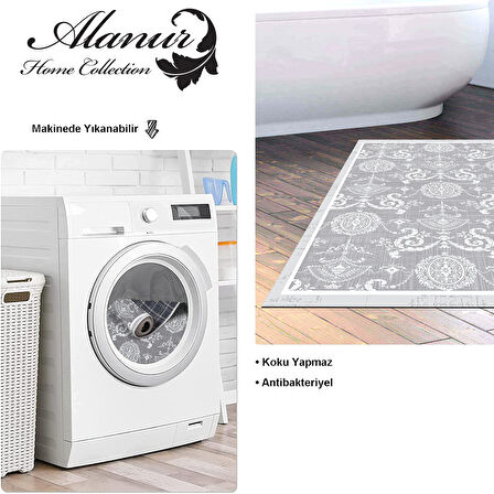Dekoreko Kaymaz Taban Djt Banyo Halısı Star Pamuk Modern 1861M