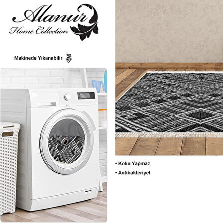 Dekoreko Kaymaz Taban Djt Salon Halısı Star Pamuk Saçaklı Modern 2029