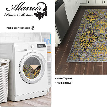 Dekoreko Kaymaz Taban Djt Mutfak Halısı Yıldız Deri Modern 659M