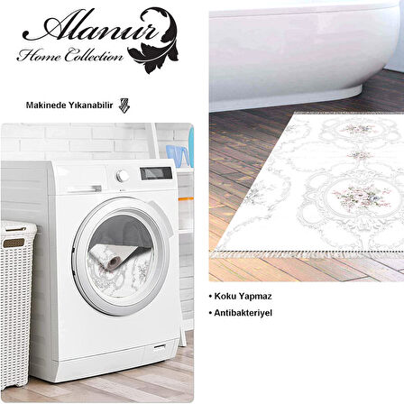 Dekoreko Kaymaz Taban Djt Banyo Halısı Trend Saçaklı Modern 1494