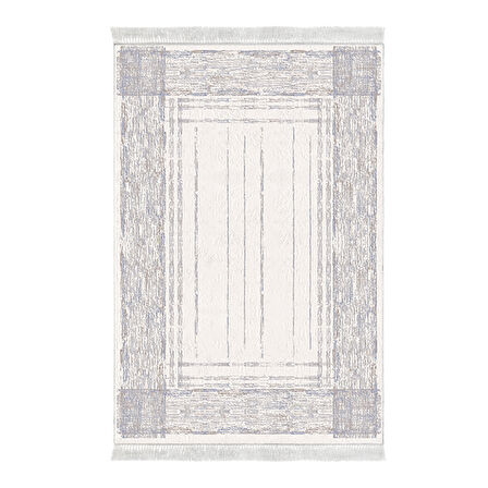 Dekoreko Kaymaz Taban Djt Salon Halısı Yıldız Deri Saçaklı Modern M5076