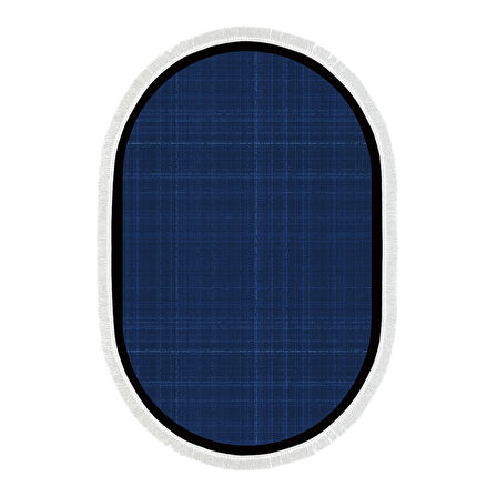 Alanur Home Kaymaz Taban Djt Banyo Mutfak Salon Halı  Trend Saçaklı Oval Dokuma Desen E5007