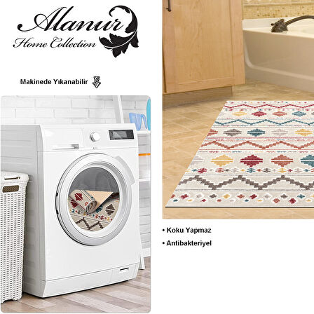 Dekoreko Kaymaz Taban Djt Banyo Halısı Yıldız Deri İskandinav F5001