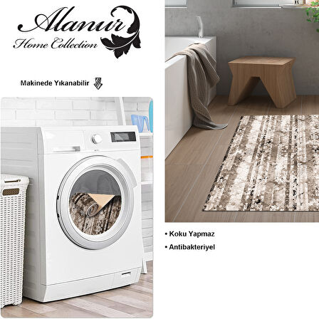 Dekoreko Kaymaz Taban Djt Banyo Halısı Yıldız Deri Modern Mu147