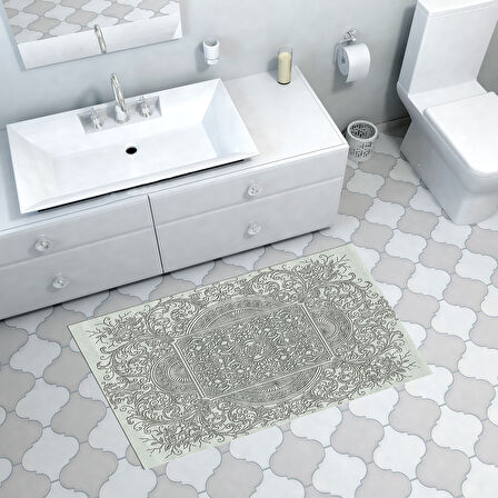 Dekoreko Kaymaz Taban Djt Banyo Halısı Yıldız Deri Modern 1488