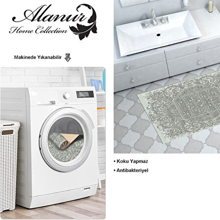 Dekoreko Kaymaz Taban Djt Banyo Halısı Yıldız Deri Modern 1488