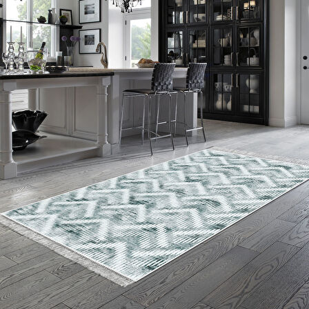 Dekoreko Kaymaz Taban Djt Mutfak Halısı Trend Saçaklı İskandinav F5124