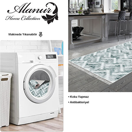 Dekoreko Kaymaz Taban Djt Mutfak Halısı Trend Saçaklı İskandinav F5124