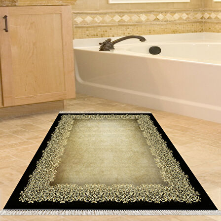 Dekoreko Kaymaz Taban Djt Banyo Halısı Star Pamuk Saçaklı Modern 1674