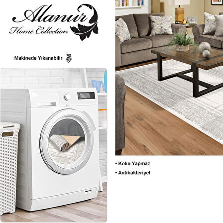 Dekoreko Kaymaz Taban Djt Salon Halısı Yıldız Deri Modern M5076