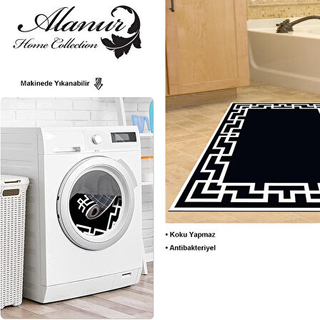 Dekoreko Kaymaz Taban Djt Banyo Halısı Star Pamuk Modern F5035