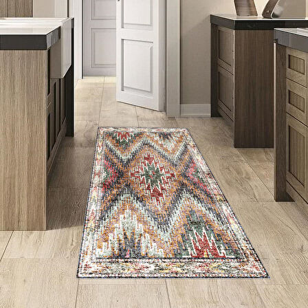 Dekoreko Kaymaz Taban Djt Mutfak Halısı Star Pamuk İskandinav F5003