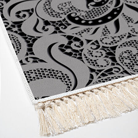 Dekoreko Kaymaz Taban Djt Salon Halısı Trend Saçaklı Modern Mu145