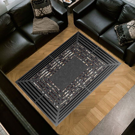 Dekoreko Kaymaz Taban Djt Salon Halısı Star Pamuk Modern M5132