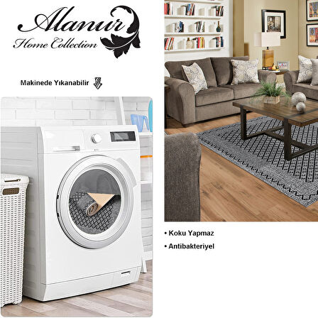 Dekoreko Kaymaz Taban Djt Salon Halısı Yıldız Deri Modern M5001