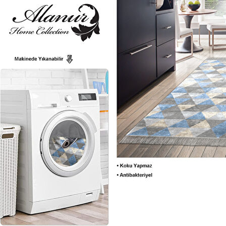 Dekoreko Kaymaz Taban Djt Mutfak Halısı Star Pamuk Saçaklı İskandinav 661M