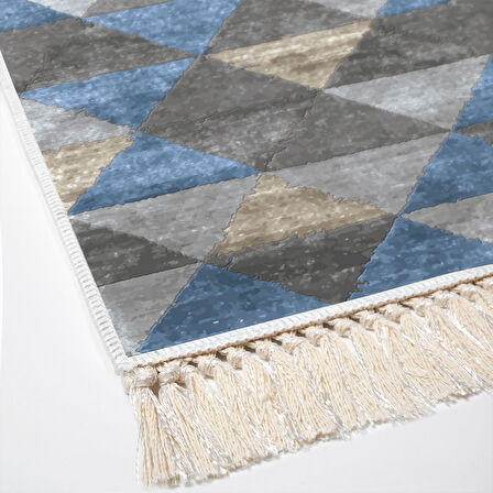 Dekoreko Kaymaz Taban Djt Mutfak Halısı Star Pamuk Saçaklı İskandinav 661M