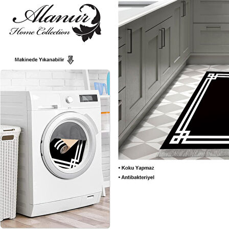 Dekoreko Kaymaz Taban Djt Mutfak Halısı Yıldız Deri Saçaklı Modern 1669