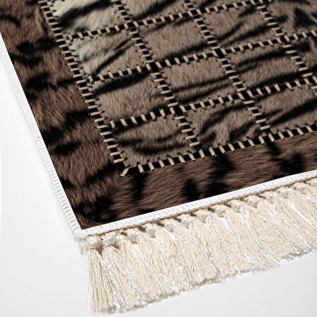 Dekoreko Kaymaz Taban Djt Mutfak Halısı Star Pamuk Saçaklı Modern 1906