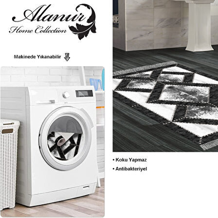 Dekoreko Kaymaz Taban Djt Banyo Halısı Trend Saçaklı Modern 722