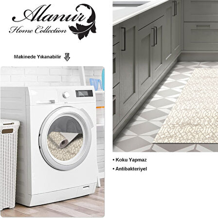 Dekoreko Kaymaz Taban Djt Mutfak Halısı Trend Modern 757