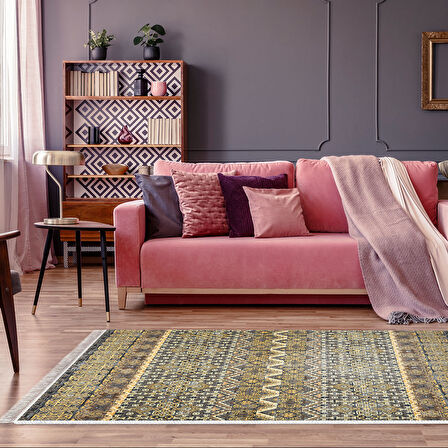 Dekoreko Kaymaz Taban Djt Salon Halısı Star Pamuk Saçaklı İskandinav 1700