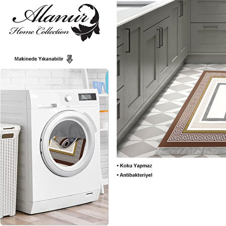 Dekoreko Kaymaz Taban Djt Mutfak Halısı Star Pamuk Saçaklı Modern 675M