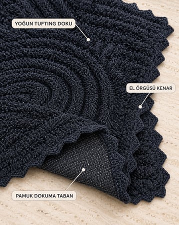 Alanur Bodrum Tufting Cotton Pamuklu El Işi Örgülü 2 li Paspas 113