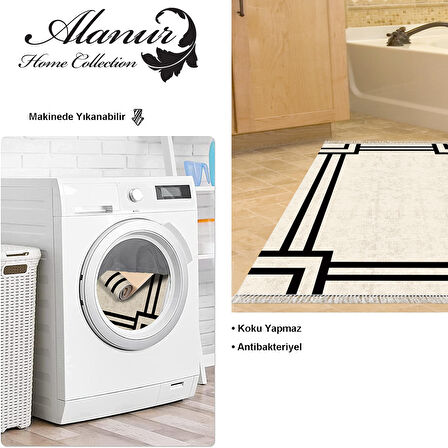 Dekoreko Kaymaz Taban Djt Banyo Halısı Yıldız Deri Saçaklı Modern 1920