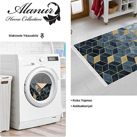 Dekoreko Kaymaz Taban Djt Mutfak Halısı Yıldız Deri Saçaklı İskandinav 2146M