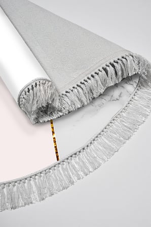 Kaymaz Dijital Mutfak & Salon Halı Trend Saçaklı Oval Geometrik E5008