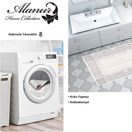 Dekoreko Kaymaz Taban Djt Banyo Halısı Trend Modern M5076