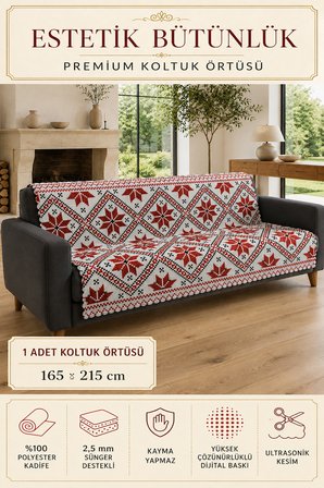 Çok Amaçlı Modern Bohem Kadife Koltuk Örtüsü,Çekyat Örtüsü Piknik Örtüsü Masa örtüsü Kaymaz Süngerli