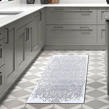 Dekoreko Kaymaz Taban Djt Mutfak Halısı Yıldız Deri Modern 1488