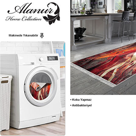 Dekoreko Kaymaz Taban Djt Mutfak Halısı Trend Saçaklı Modern S5050