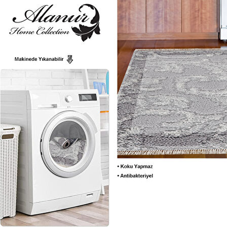 Dekoreko Kaymaz Taban Djt Mutfak Halısı Star Pamuk Saçaklı Modern 1314