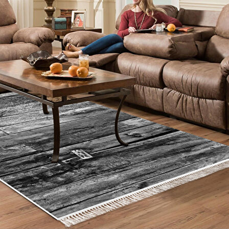 Dekoreko Kaymaz Taban Djt Salon Halısı Star Pamuk Saçaklı Modern Mu136