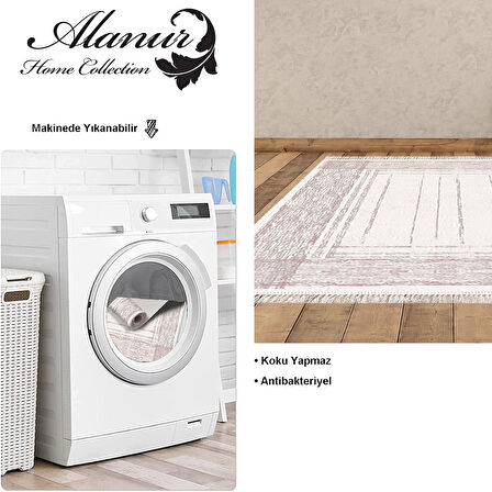 Dekoreko Kaymaz Taban Djt Salon Halısı Trend Saçaklı Modern M5076