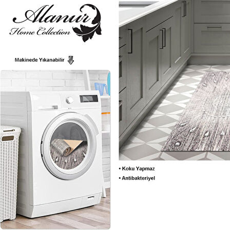 Dekoreko Kaymaz Taban Djt Mutfak Halısı Yıldız Deri Modern 743