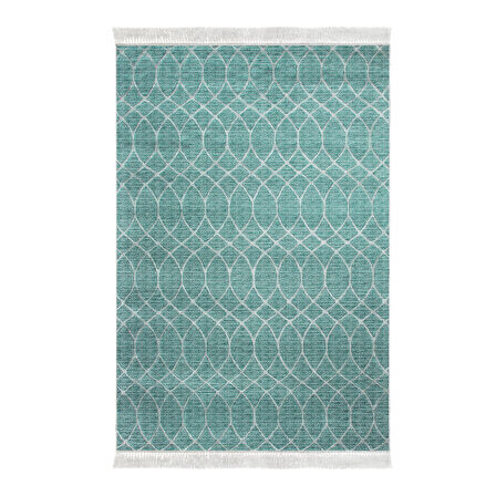 Dekoreko Kaymaz Taban Djt Salon Halısı Yıldız Deri Saçaklı İskandinav F5084