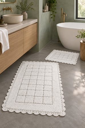 Alanur Bodrum Tufting Cotton Pamuklu El Işi Örgülü 2 li Paspas 109