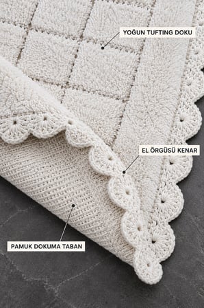 Alanur Bodrum Tufting Cotton Pamuklu El Işi Örgülü 2 li Paspas 109