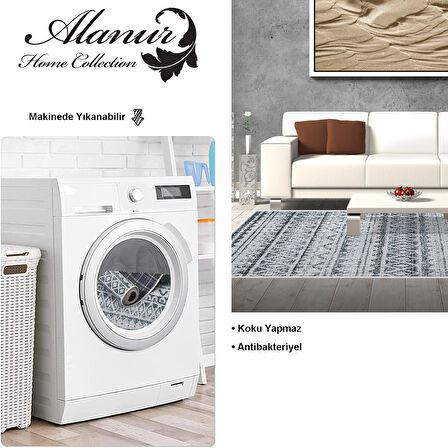 Dekoreko Kaymaz Taban Djt Salon Halısı Star Pamuk İskandinav F5078