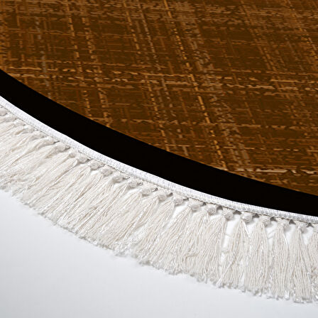 Alanur Home Kaymaz Taban Djt Banyo Mutfak Salon Halı  Trend Saçaklı Oval Dokuma Desen E5007