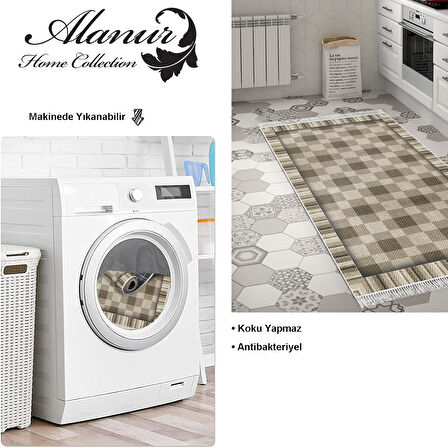 Dekoreko Kaymaz Taban Djt Mutfak Halısı Star Pamuk Saçaklı Modern 1913