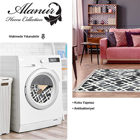 Dekoreko Kaymaz Taban Djt Salon Halısı Yıldız Deri Saçaklı İskandinav S5039