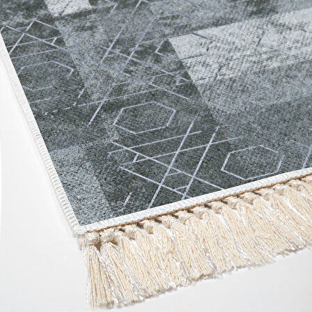 Dekoreko Kaymaz Taban Djt Salon Halısı Star Pamuk Saçaklı İskandinav F5132