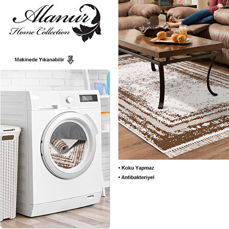 Dekoreko Kaymaz Taban Djt Salon Halısı Trend Saçaklı Modern M5132