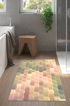 Kaymaz Dijital Mutfak & Salon Halı Star Pamuk Geometrik E5014