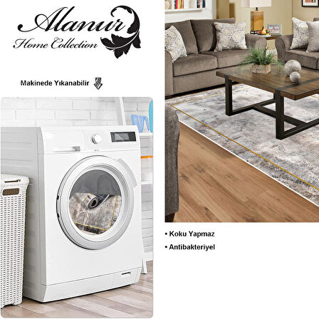 Dekoreko Kaymaz Taban Djt Salon Halısı Star Pamuk Saçaklı Modern M12271